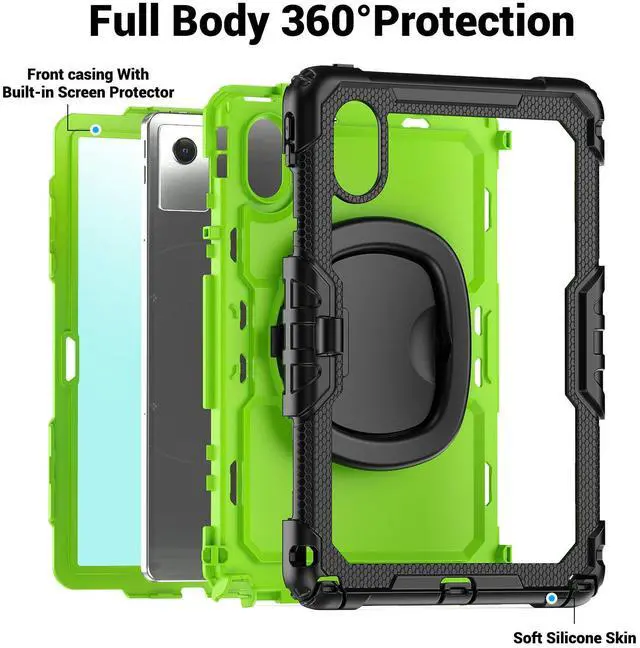 Alt view image 6 of 7 - WERLEO Case for Lenovo Idea Tab 11 inch 2025/Tab K11 Gen 2 11"/Lenovo Tab M11/ K11 LTE 11'' 2024 Shockproof Cover with Screen Protector/Pen Holder/Rotating Hand Strap/Stand Green