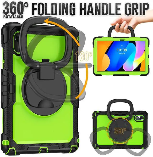 Alt view image 2 of 7 - WERLEO Case for Lenovo Idea Tab 11 inch 2025/Tab K11 Gen 2 11"/Lenovo Tab M11/ K11 LTE 11'' 2024 Shockproof Cover with Screen Protector/Pen Holder/Rotating Hand Strap/Stand Green