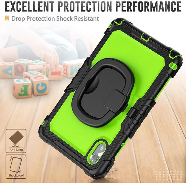 Alt view image 3 of 7 - WERLEO Case for Lenovo Idea Tab 11 inch 2025/Tab K11 Gen 2 11"/Lenovo Tab M11/ K11 LTE 11'' 2024 Shockproof Cover with Screen Protector/Pen Holder/Rotating Hand Strap/Stand Green