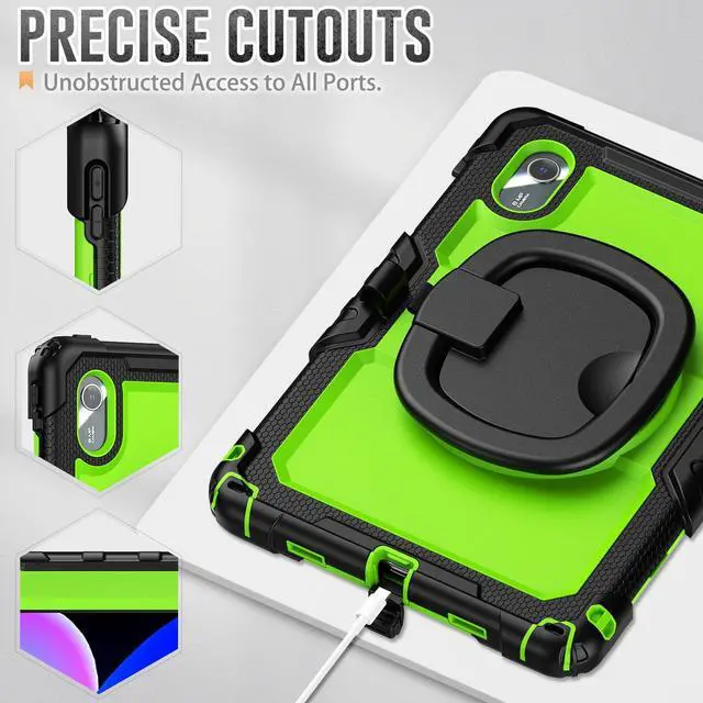 Alt view image 5 of 7 - WERLEO Case for Lenovo Idea Tab 11 inch 2025/Tab K11 Gen 2 11"/Lenovo Tab M11/ K11 LTE 11'' 2024 Shockproof Cover with Screen Protector/Pen Holder/Rotating Hand Strap/Stand Green