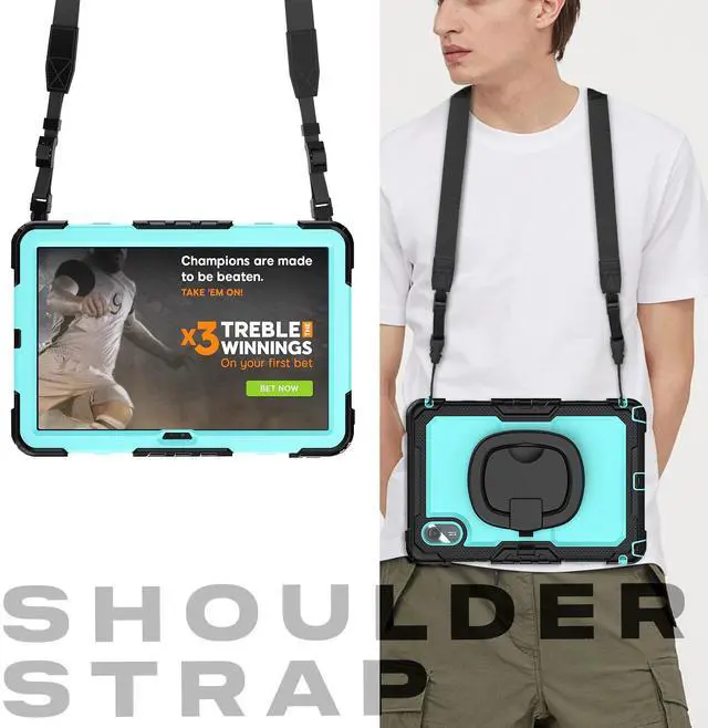 Alt view image 7 of 7 - WERLEO Case for Lenovo Idea Tab 11 inch 2025/Tab K11 Gen 2 11"/Lenovo Tab M11/ K11 LTE 11'' 2024 Shockproof Cover with Screen Protector/Pen Holder/Rotating Hand Strap/Stand Light Blue