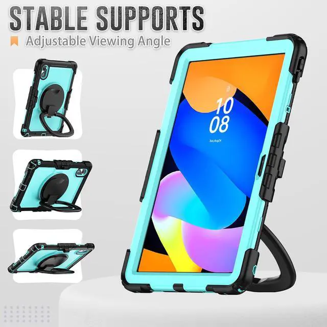 Alt view image 4 of 7 - WERLEO Case for Lenovo Idea Tab 11 inch 2025/Tab K11 Gen 2 11"/Lenovo Tab M11/ K11 LTE 11'' 2024 Shockproof Cover with Screen Protector/Pen Holder/Rotating Hand Strap/Stand Light Blue