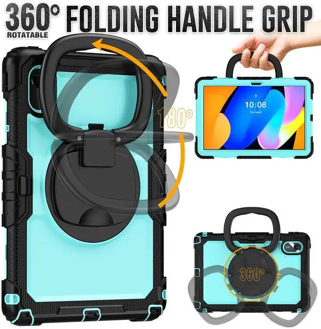Alt view image 2 of 7 - WERLEO Case for Lenovo Idea Tab 11 inch 2025/Tab K11 Gen 2 11"/Lenovo Tab M11/ K11 LTE 11'' 2024 Shockproof Cover with Screen Protector/Pen Holder/Rotating Hand Strap/Stand Light Blue
