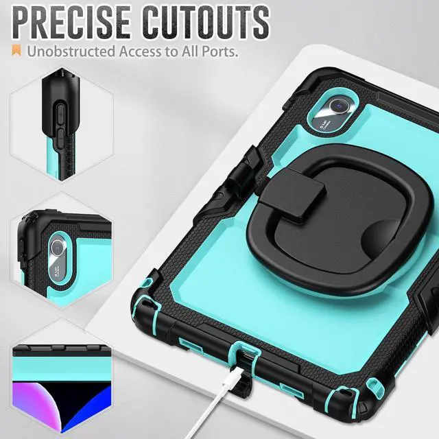 Alt view image 5 of 7 - WERLEO Case for Lenovo Idea Tab 11 inch 2025/Tab K11 Gen 2 11"/Lenovo Tab M11/ K11 LTE 11'' 2024 Shockproof Cover with Screen Protector/Pen Holder/Rotating Hand Strap/Stand Light Blue