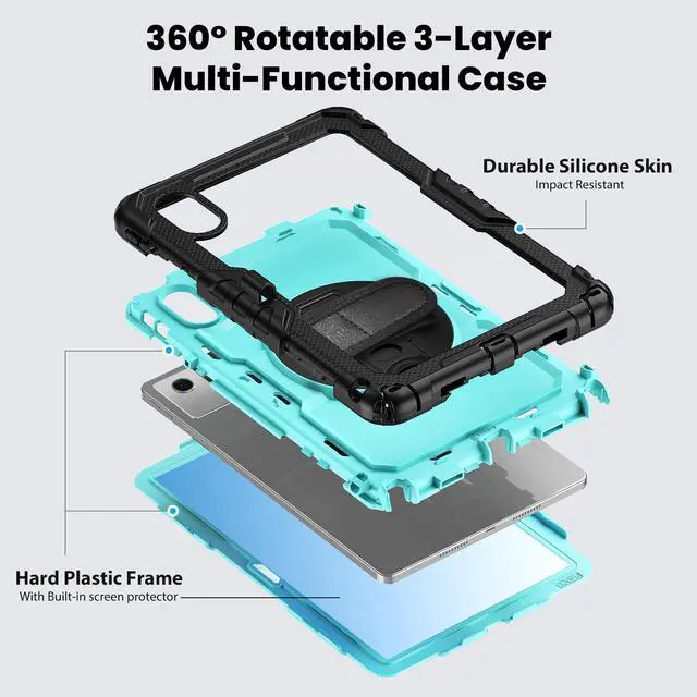 Alt view image 7 of 7 - WERLEO Case for Lenovo Idea Tab 11 inch 2025/Tab K11 Gen 2 11" 2025/Lenovo Tab M11/ K11 LTE 11'' 2024 Shockproof Cover with Screen Protector/Pencil Holder/Rotating Hand Strap/Stand/Stylus Pen
