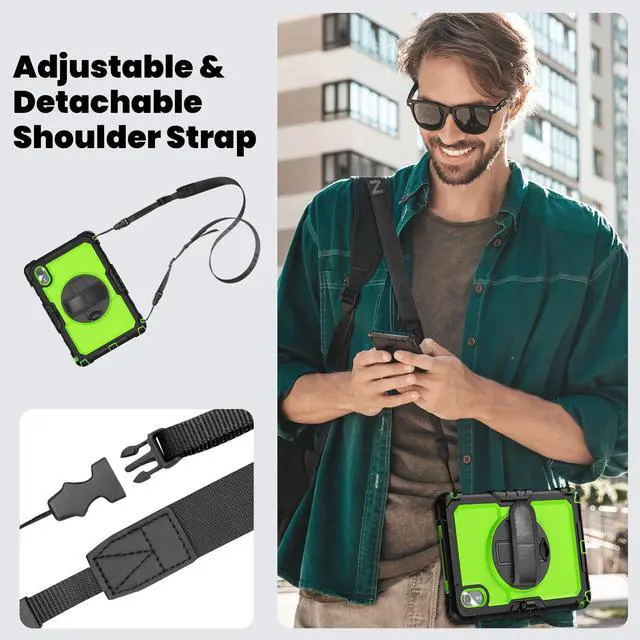 Alt view image 6 of 7 - WERLEO Case for Lenovo Idea Tab 11 inch 2025/Tab K11 Gen 2 11" 2025/Lenovo Tab M11/ K11 LTE 11'' 2024 Shockproof Cover with Screen Protector/Pencil Holder/Rotating Hand Strap/Stand/Stylus Pen Green