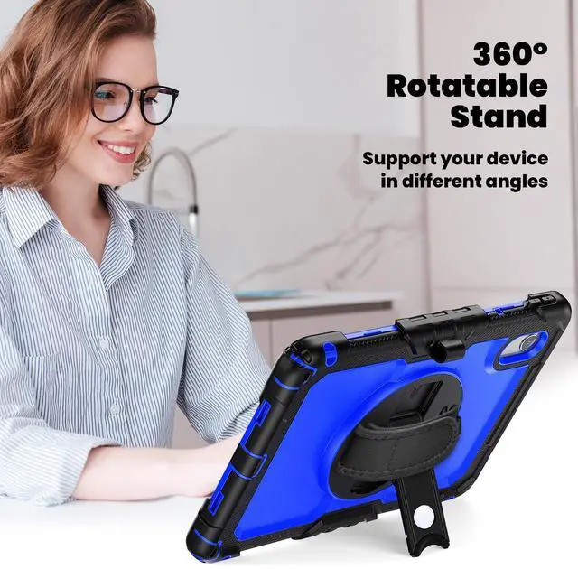 Alt view image 4 of 7 - WERLEO Case for Lenovo Idea Tab 11 inch 2025/Tab K11 Gen 2 11" 2025/Lenovo Tab M11/ K11 LTE 11'' 2024 Shockproof Cover with Screen Protector/Pencil Holder/Rotating Hand Strap/Stand/Stylus Pen Blue
