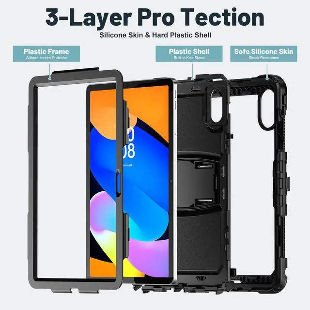 Alt view image 3 of 7 - WERLEO Case for Lenovo Idea Tab 11 inch 2025/Tab K11 Gen 2 11" 2025/Lenovo Tab M11/ K11 LTE 11'' 2024 Shockproof Cover with Pencil Holder/Shoulder Strap/Stand