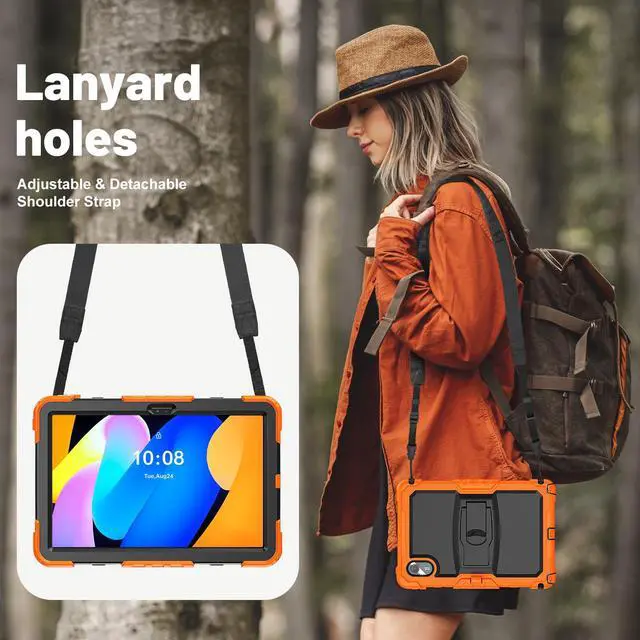 Alt view image 6 of 7 - WERLEO Case for Lenovo Idea Tab 11 inch 2025/Tab K11 Gen 2 11" 2025/Lenovo Tab M11/ K11 LTE 11'' 2024 Shockproof Cover with Pencil Holder/Shoulder Strap/Stand Orange
