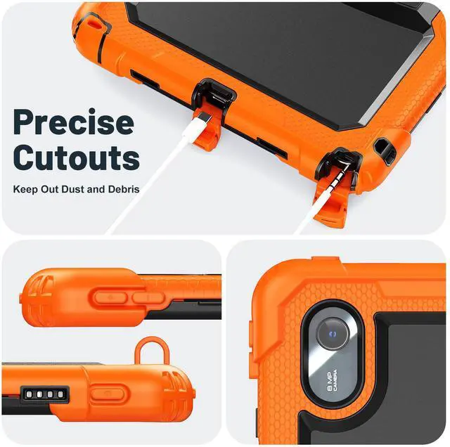 Alt view image 4 of 7 - WERLEO Case for Lenovo Idea Tab 11 inch 2025/Tab K11 Gen 2 11" 2025/Lenovo Tab M11/ K11 LTE 11'' 2024 Shockproof Cover with Pencil Holder/Shoulder Strap/Stand Orange