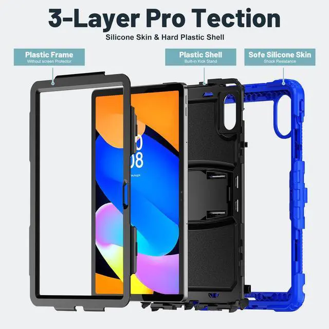 Alt view image 6 of 7 - WERLEO Case for Lenovo Idea Tab 11 inch 2025/Tab K11 Gen 2 11" 2025/Lenovo Tab M11/ K11 LTE 11'' 2024 Shockproof Cover with Pencil Holder/Shoulder Strap/Stand Blue