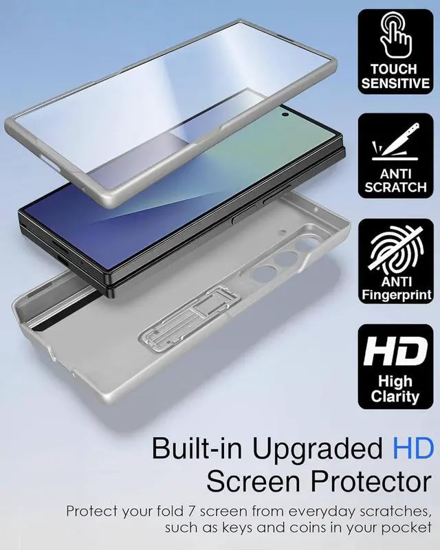 Alt view image 6 of 7 - WERLEO for Samsung Galaxy Z Fold 7 Case with Hinge Protection, [Built-in Screen Protector] [Adjustable Kickstand] Shockproof Slim Fit All-inclusive Protective Phone Cover for Galaxy Z Fold 7 2025