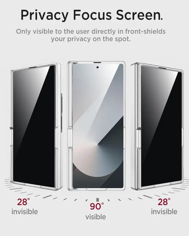 Alt view image 2 of 7 - WERLEO Case for Samsung Galaxy Z Fold 7 with Privacy Screen Protector, [Anti Spy] Built-in Adjustable Kickstand & Magnetic Hinge Protection Full-Body Protective Case for Galaxy Z Fold 7 5G Silver