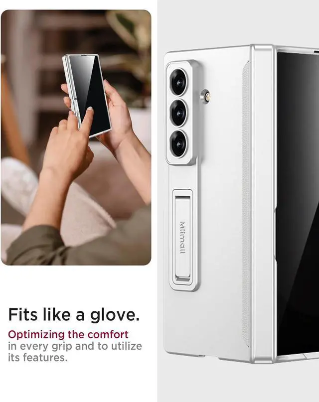 Alt view image 3 of 7 - WERLEO Case for Samsung Galaxy Z Fold 7 with Privacy Screen Protector, [Anti Spy] Built-in Adjustable Kickstand & Magnetic Hinge Protection Full-Body Protective Case for Galaxy Z Fold 7 5G Silver