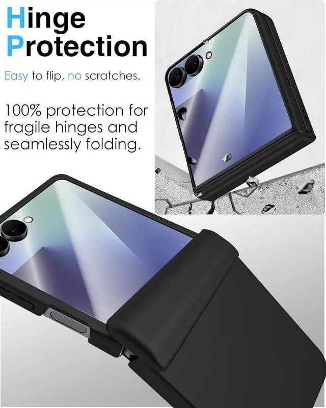 Alt view image 6 of 7 - WERLEO Case for Samsung Galaxy Z Flip 7, Hinge Protection, Built-in Screen Protector, Wireless Charging, Shockproof, Slim Rugged Phone Protective Case for Galaxy Z Flip 7