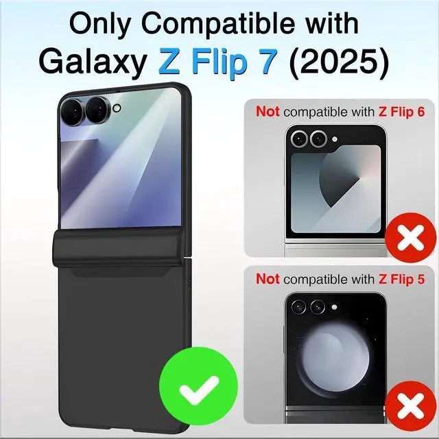 Alt view image 2 of 7 - WERLEO Case for Samsung Galaxy Z Flip 7, Hinge Protection, Built-in Screen Protector, Wireless Charging, Shockproof, Slim Rugged Phone Protective Case for Galaxy Z Flip 7