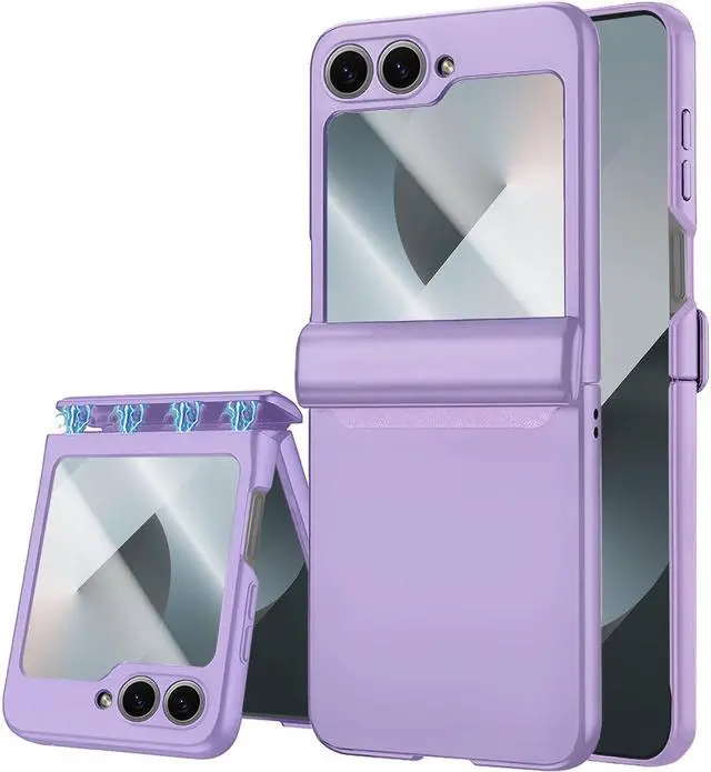 Main image of WERLEO Case for Samsung Galaxy Z Flip 6 Case / Z Flip 7 FE, Hinge Protection, Built-in Screen Protector, Wireless Charging, Slim Rugged Phone Protective Case for Galaxy Z Flip 6 Purple