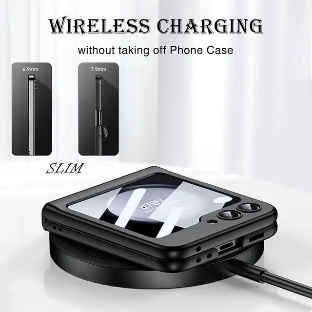 Alt view image 4 of 7 - WERLEO Case for Samsung Galaxy Z Flip 5 Case, Hinge Protection, Built-in Screen Protector, Wireless Charging, Shockproof, Anti Scratch Slim Phone Protective Cover for Galaxy Z Flip 5, 2023