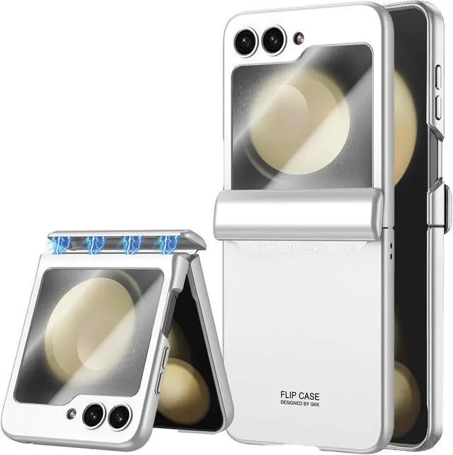 Main image of WERLEO Case for Samsung Galaxy Z Flip 5 Case, Hinge Protection, Built-in Screen Protector, Wireless Charging, Shockproof, Anti Scratch Slim Phone Protective Cover for Galaxy Z Flip 5, 2023 Silver