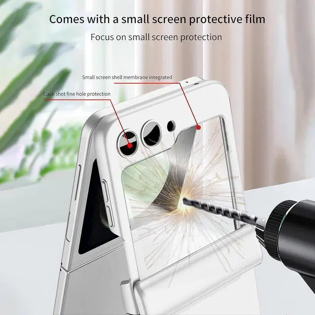 Alt view image 4 of 7 - WERLEO Case for Samsung Galaxy Z Flip 5 Case, Hinge Protection, Built-in Screen Protector, Wireless Charging, Shockproof, Anti Scratch Slim Phone Protective Cover for Galaxy Z Flip 5, 2023 Silver