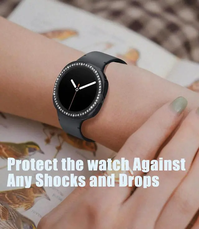 Alt view image 6 of 7 - WERLEO 5+5 Pack Bling Case for Samsung Galaxy Watch 8 40mm Screen Protector, Hard PC Bumper Cover with Tempered Glass, All-around Shiny Rhinestone Case for Samsung Watch 8 40mm Only