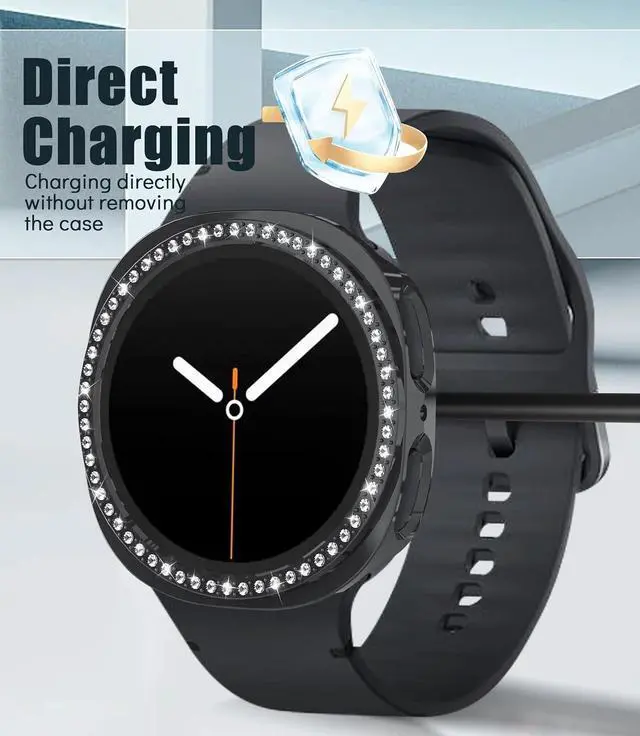 Alt view image 5 of 7 - WERLEO 5+5 Pack Bling Case for Samsung Galaxy Watch 8 40mm Screen Protector, Hard PC Bumper Cover with Tempered Glass, All-around Shiny Rhinestone Case for Samsung Watch 8 40mm Only