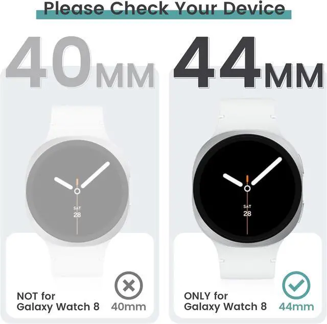 Alt view image 4 of 7 - WERLEO [5+5Pack] for Samsung Galaxy Watch 8 Screen Protector Case 44mm Accessories, Hard PC Bumper/HD Anti-Fog Tempered Glass Protective Film, Face Cover Set, Galaxy Watch 8 Case for Women Men