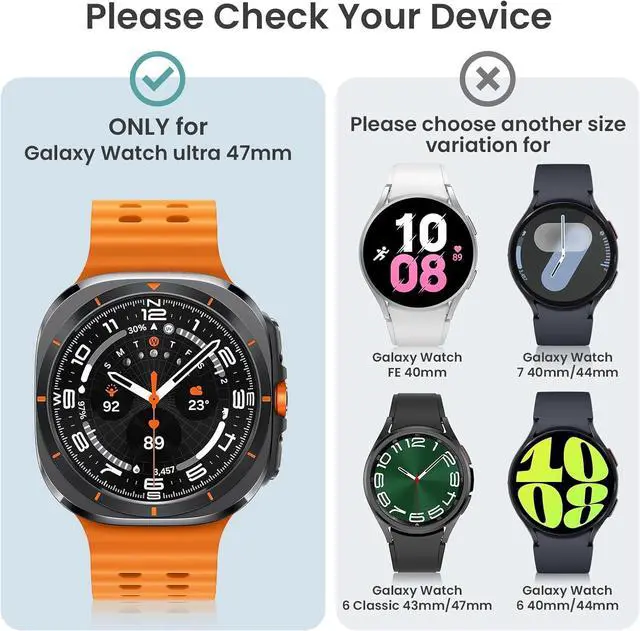Alt view image 6 of 7 - WERLEO [5+5Pack] for Samsung Galaxy Watch Ultra 2025 / Galaxy Watch 7 Ultra 2024 47mm Accessories, Hard PC Bumper/HD Anti-Fog Tempered Glass Protective Film, Face Cover Set for Women Men