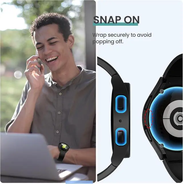 Alt view image 4 of 7 - WERLEO [5+5Pack] for Samsung Galaxy Watch 7 Screen Protector Case 40mm Accessories, Hard PC Bumper/HD Anti-Fog Tempered Glass Protective Film, Face Cover Set, Galaxy Watch 7 Case for Women Men