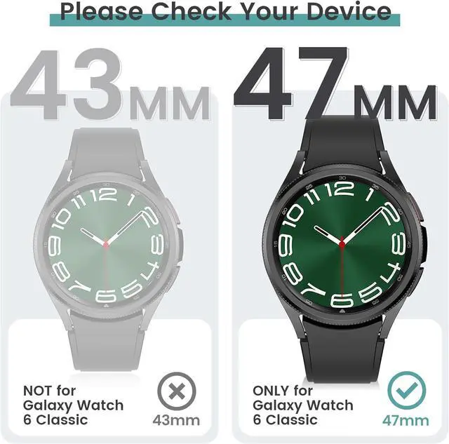 Alt view image 2 of 7 - WERLEO [5+5Pack for Samsung Galaxy Watch 6 Classic Screen Protector Case 47mm, Hard PC Bumper/HD Anti-Fog Tempered Glass Protective Film, Face Cover Set, Galaxy Watch 6 Classic Case for Women Men
