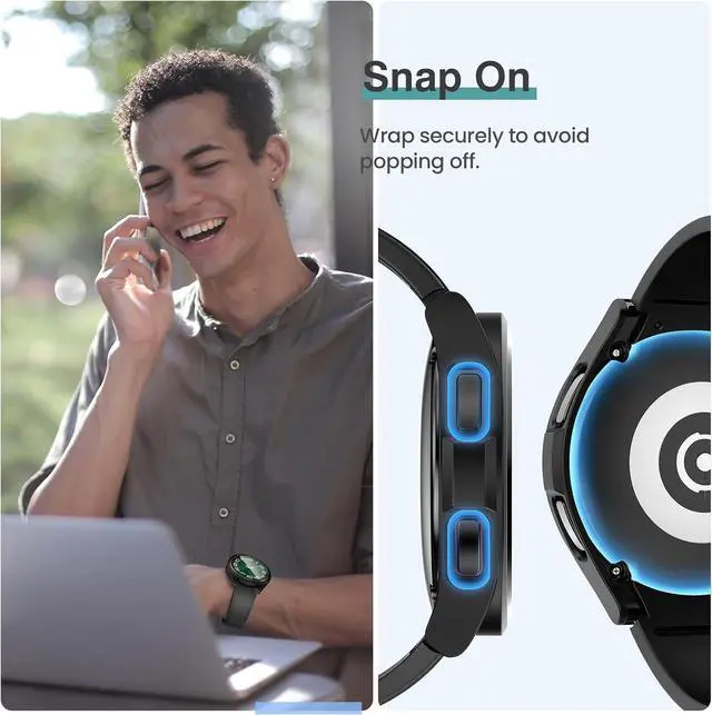 Alt view image 5 of 7 - WERLEO [5+5Pack for Samsung Galaxy Watch 6 Classic Screen Protector Case 43mm, Hard PC Bumper/HD Anti-Fog Tempered Glass Protective Film, Face Cover Set, Galaxy Watch 6 Classic Case for Women Men