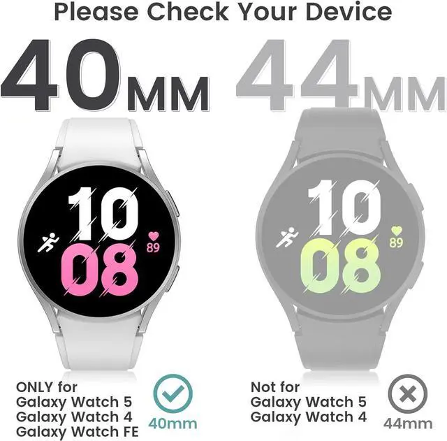 Alt view image 2 of 7 - WERLEO [4+4Pack] for Samsung Galaxy Watch Fe 2024/5 2022/4 2021 Screen Protector and Case 40mm, Anti-Fog Tempered Glass Protective Film/Hard PC Bumper, Face Cover Set