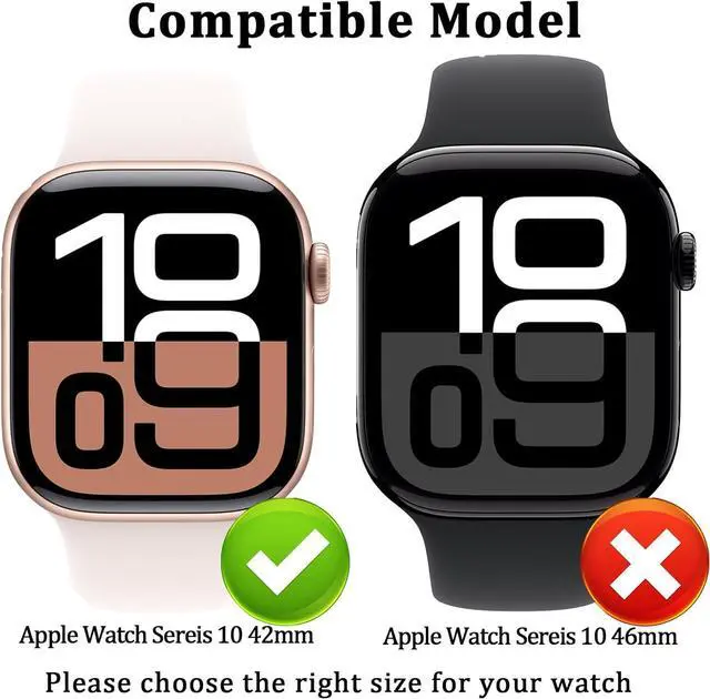 Alt view image 2 of 7 - WERLEO [6 Pack] Case for Apple Watch Series 10 42mm Screen Protector, Ultra-Thin Tempered Glass Full Coverage Hard PC Protective Face Cover for iWatch 10 42mm