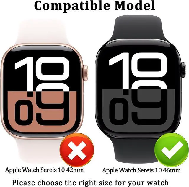 Alt view image 2 of 7 - WERLEO [6 Pack] Case for Apple Watch Series 10 46mm Screen Protector, Ultra-Thin Tempered Glass Full Coverage Hard PC Protective Face Cover for iWatch 10 46mm