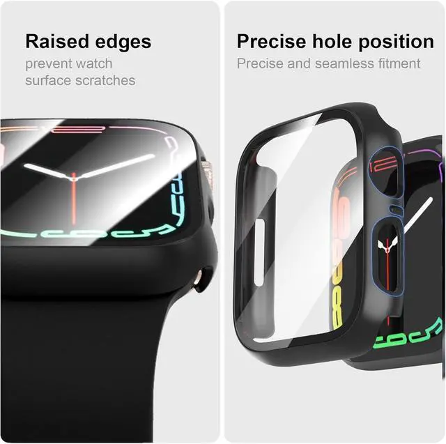 Alt view image 4 of 6 - WERLEO 6 Pack Case with Tempered Glass Screen Protector for Apple Watch Series 3 Series 2 Series 1 38mm, Ultra-Thin Scratch Resistant Full Protective Hard PC Bumper Cover for iWatch 38mm Accessories