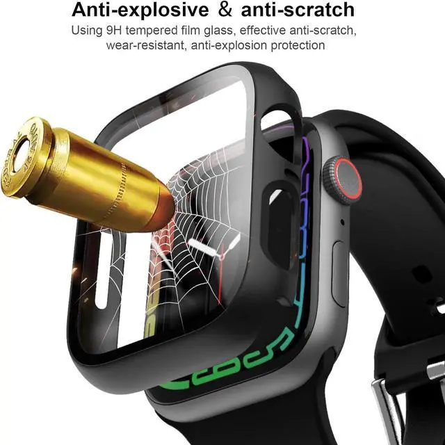 Alt view image 3 of 6 - WERLEO 6 Pack Case with Tempered Glass Screen Protector for Apple Watch Series 3 Series 2 Series 1 38mm, Ultra-Thin Scratch Resistant Full Protective Hard PC Bumper Cover for iWatch 38mm Accessories