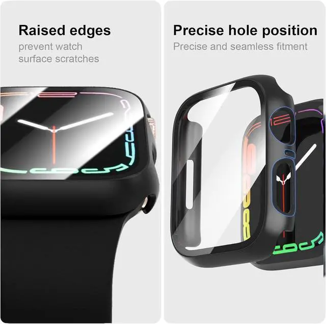 Alt view image 4 of 6 - WERLEO 6 Pack Case with Tempered Glass Screen Protector for Apple Watch Series 3 Series 2 Series 1 42mm, Ultra-Thin Scratch Resistant Full Protective Hard PC Bumper Cover for iWatch 42mm Accessories