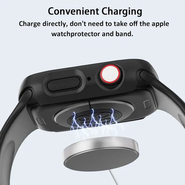 Alt view image 4 of 7 - WERLEO [6 Pack] Case for Apple Watch 41mm Series 9 & 8 with Tempered Glass Screen Protector, Ultra-Thin Full Coverage Hard PC Protective Face Cover