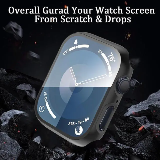 Alt view image 5 of 7 - WERLEO [6 Pack] Case for Apple Watch 41mm Series 9 & 8 with Tempered Glass Screen Protector, Ultra-Thin Full Coverage Hard PC Protective Face Cover