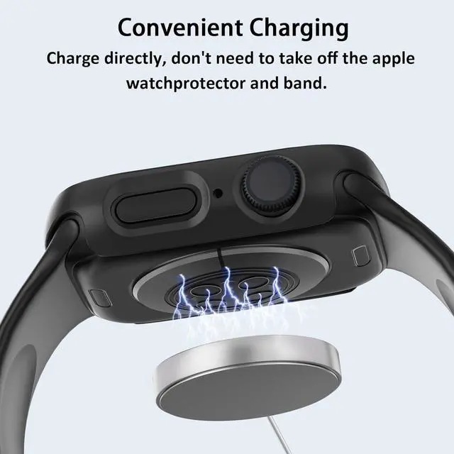 Alt view image 4 of 7 - WERLEO [6 Pack for Apple Watch Case SE 2nd Gen Series 6 5 4 SE 44mm Screen Protector, Ultra-Thin Tempered Glass, Full Coverage Hard PC Face Cover for iWatch 44mm