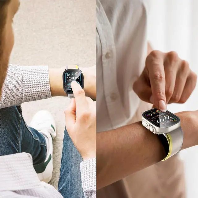 Alt view image 6 of 7 - WERLEO [6 Pack] Case for Apple Watch Ultra 2/Ultra 49mm Screen Protector, Ultra-Thin Tempered Glass, Full Coverage Scratch-Resistant Hard PC Protective Cover for iWatch 49mm