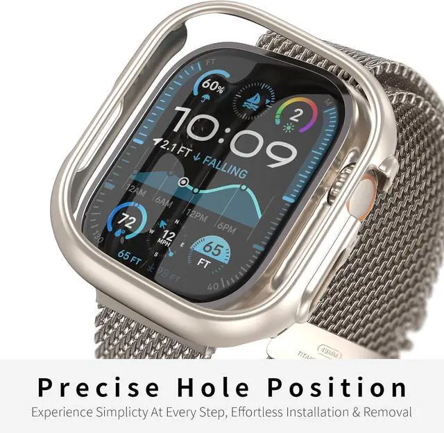 Alt view image 3 of 6 - WERLEO Case for Apple Watch Ultra 2 (2025) / Ultra Screen Protector With Tempered Glass Protective Film Hard PC Bumper Cover for iWatch 49mm