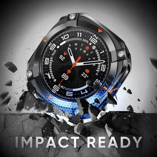 Alt view image 4 of 7 - WERLEO Metal Case for Samsung Galaxy Watch Ultra (2025/2024), Rugged Stainless Steel Protective Bezel with Back Cover, Bumper Cover for Samsung Galaxy Ultra Watch 47mm