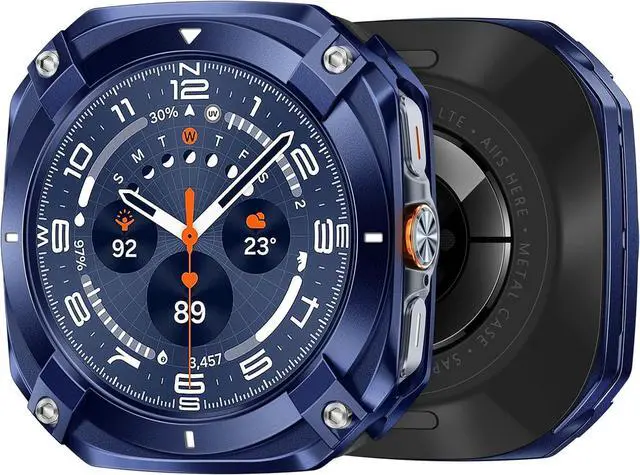 Main image of WERLEO Metal Case for Samsung Galaxy Watch Ultra (2025/2024), Rugged Stainless Steel Protective Bezel with Back Cover, Bumper Cover for Samsung Galaxy Ultra Watch 47mm Blue