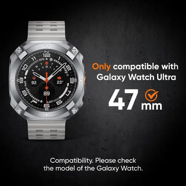 Alt view image 2 of 7 - WERLEO Metal Case for Samsung Galaxy Watch Ultra (2025/2024), Rugged Stainless Steel Protective Bezel with Back Cover, Bumper Cover for Samsung Galaxy Ultra Watch 47mm Silver