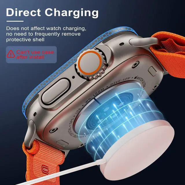 Alt view image 5 of 6 - WERLEO for Screen Protector for Apple Watch Ultra 2/Ultra 49mm,9H Tempered Glass + Titanium Alloy Frame, [Keep Original] [Touch Sensitive] Lightweight Protective Glass Film for iwatch Ultra - 2 Pack