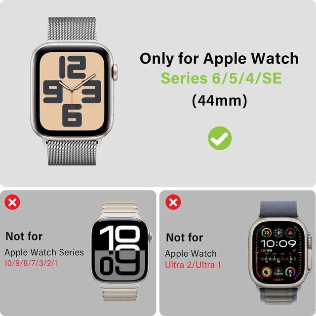 Alt view image 2 of 7 - WERLEO 2 in 1 Metal Case Compatible with Apple Watch Series 6/Series5/Series4/SE 44mm, Rugged Shockproof Metal Bumper Case with Back Cover for iWatch 44mm Silver