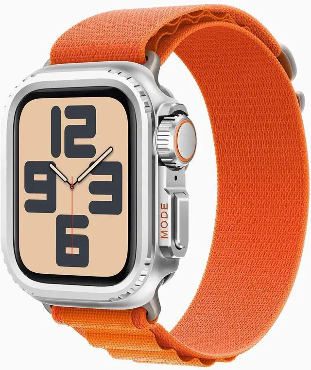 Alt view image 5 of 7 - WERLEO 2 in 1 Metal Case Compatible with Apple Watch Series 6/Series5/Series4/SE 44mm, Rugged Shockproof Metal Bumper Case with Back Cover for iWatch 44mm Silver