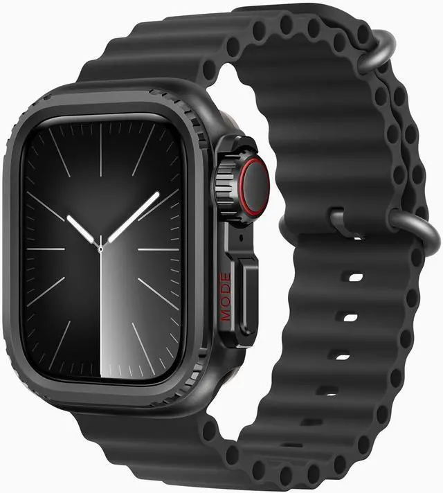 Alt view image 6 of 7 - WERLEO 2 in 1 Metal Case Compatible with Apple Watch Series 9/Series 8/Series 7 45mm, Rugged Shockproof Metal Bumper Case with Back Cover for iWatch 45mm