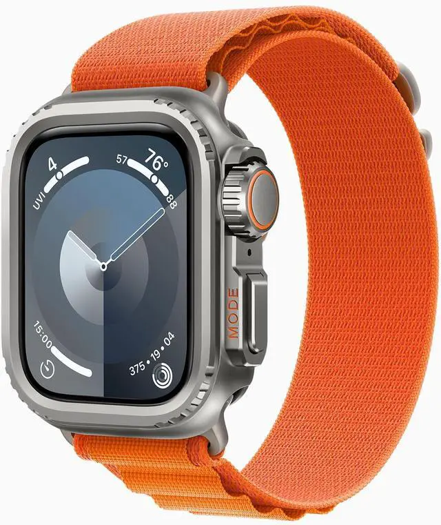 Alt view image 4 of 7 - WERLEO 2 in 1 Metal Case Compatible with Apple Watch Series 9/Series 8/Series 7 45mm, Rugged Shockproof Metal Bumper Case with Back Cover for iWatch 45mm Grey
